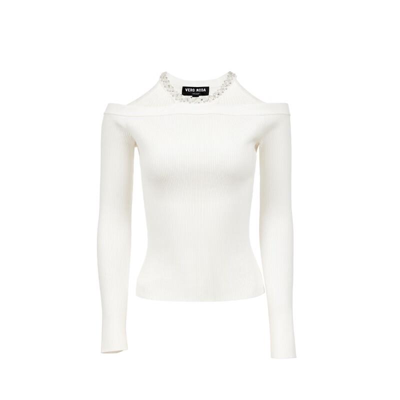 Veromoda 2025 Autumn Beaded Round Neck Knit Top