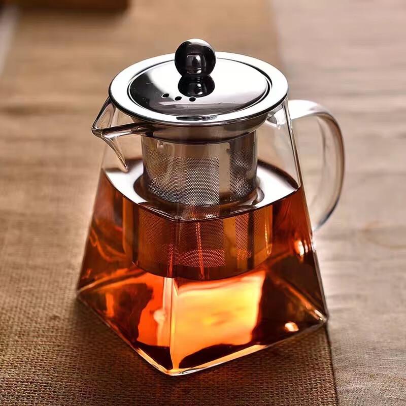 ZISIZ Heat-Resistant Glass Teapot with Infuser