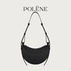Polen Paris Niche Lychee Grain Crescent Leather Shoulder & Crossbody Bag for Women
