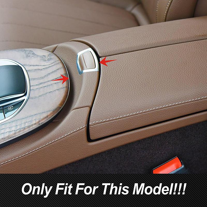 For Mercedes Benz E Class W213 2017- Car Console Armrest Box Button Frame Cover Sticker Carbon Fiber Color Interior Decals
