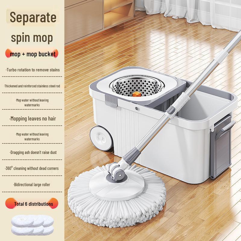 Enhanced Home Rotating Mop: No-Hand-Wash Automatic Bucket for Effortless Cleaning