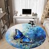 1PC Butterfly Watercolor Office Round Area Rug, Mat Suitable For Office, Under Office Chairs Bedroom Living Room Home Decor, Room Deco