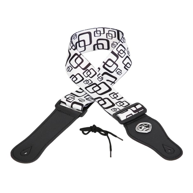 Reinforced Padded Shoulder Strap Guitar Playing Strap for Guitars Bass with Pick Storage Slot Polyester Construction