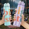 1PC Big Sister Color Text Art Print 750ml Color Plastic Sports Water Bottle Leakproof Flip Straw Lid Suitable for Sports Office Home Use