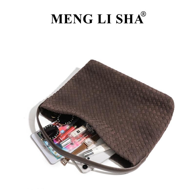 Vintage premium matte hand-woven bag Crossbody tote bag Commuter large capacity shoulder vegetable basket bag