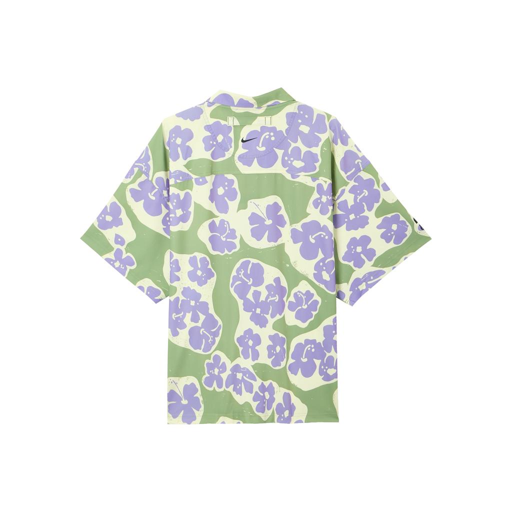 Nike Camicia da Uomo Naomi Osaka Stampa Floreale Bottoni Scollo Quadrato Manica Corta Giallo Verde DX1846-386