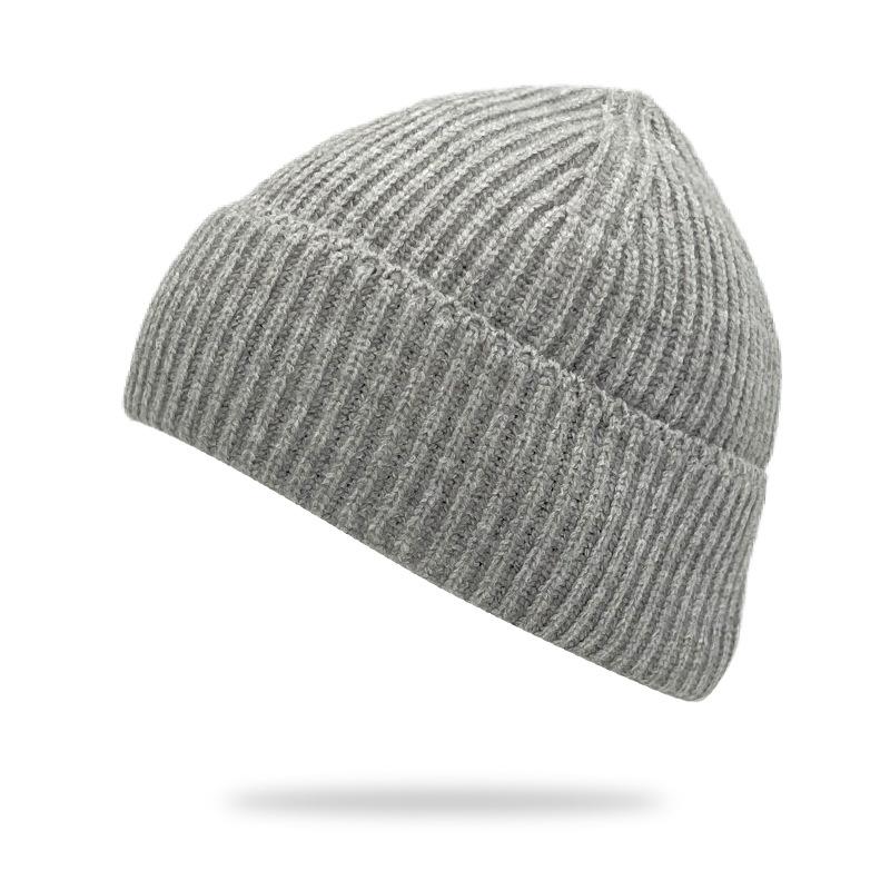 New Solid-color Chunky-knit Beanie versatile Cold-weather Hat Cross-border E-commerce Keeping Women Warm Winter;