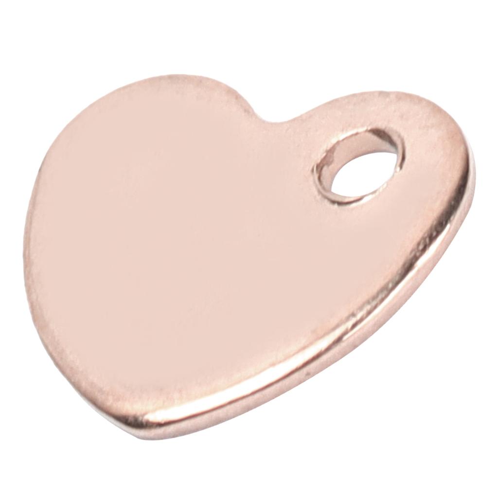 20pcs DIY HeartShaped Pendant Stainless Steel Pendant with Hole Jewelry Making Accessory(Rose Gold 9 x 10mm)