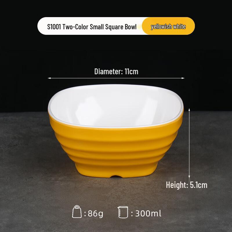 Shatterproof Dual-Color Melamine Rice Bowls, 10-Pack