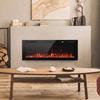 3 IN 1 Slim Electric Fire, Wall Mounted/Recessed/Freestanding, Electric Fireplace with 12 Flame Colours, 5 Brightness