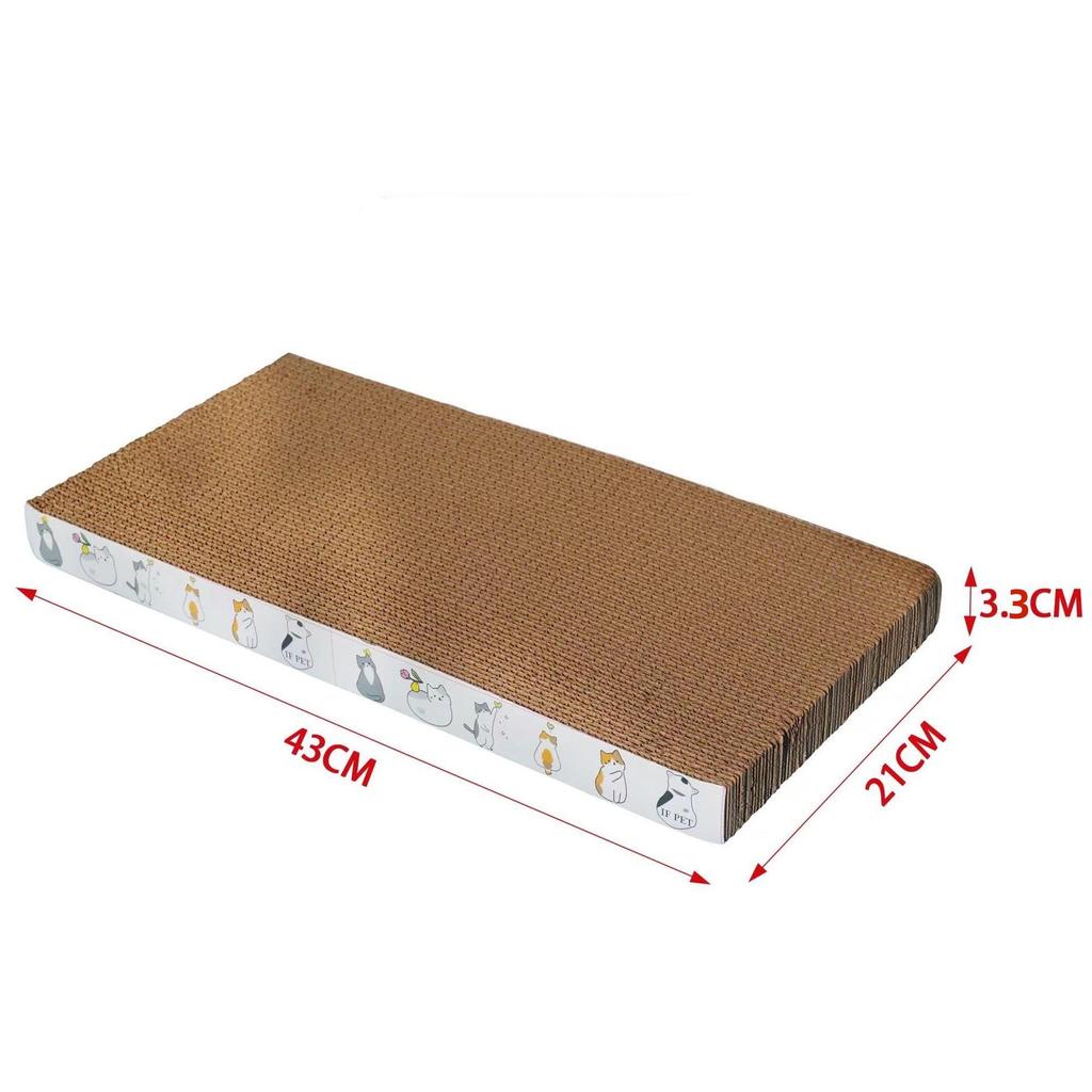 Large, Durable Corrugated Cat Scratching Board - Anti-Scratch, Debris-Free, Wavy Claw Toy for Kittens.