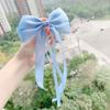 Vintage Large Bow Hair Clip Trend Long Ribbon Hairpins Barrettes Headwear For Women Girl Hair Accessories Wedding Jewelry