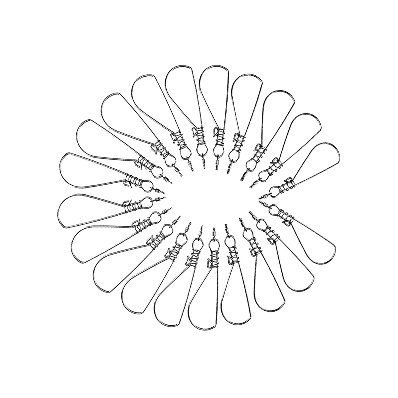 

20 шт. Рыболовный стрингер из нержавеющей стали, держатели для фиксации рыбы для уличных рыболовных инструментов, зажимы, карабины, для пеших походов,