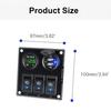 3 Gang LED Rocker Switch Panel Boat Truck Car Lights Toggle Buttons Circuit Breaker USB Chargers Power Adapter Voltmeter 12/24V