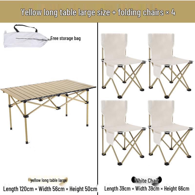 Portable Outdoor Table & Backrest Chair Set - Multifunctional, Casual, and Comfortable for Outdoors & Dorms