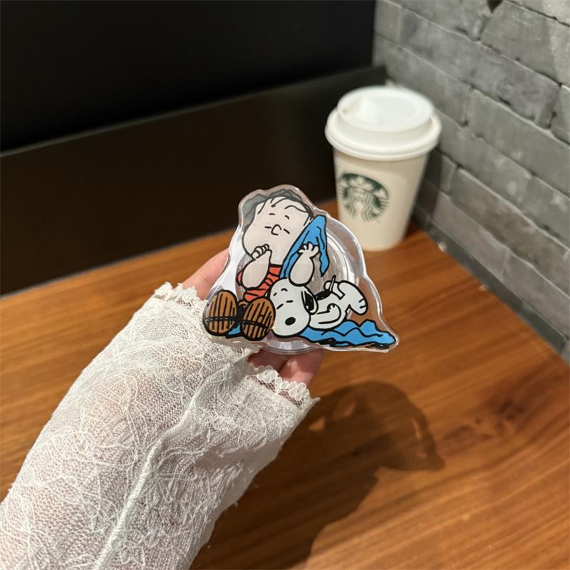 Luxury splash-ink Cute Snoopy Charlie Folding Magsafe Wireless Charge Case For Samsung ZFold 3 4 5 6 ZFold7 3D Magnetic Stand ZFold 4