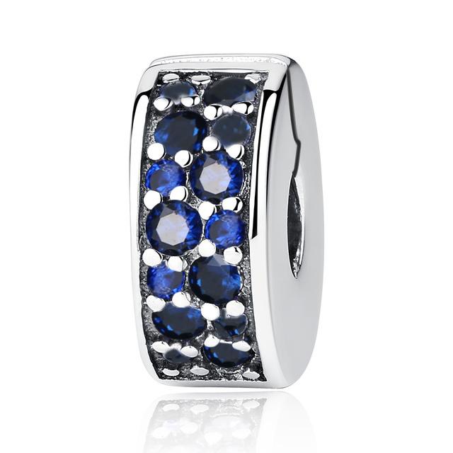 Authentic 925 Sterling Copper Bead Charm Classic Shine Open Bangle Spacer Charms Stopper Fit Bracelets Women DIY Zircon