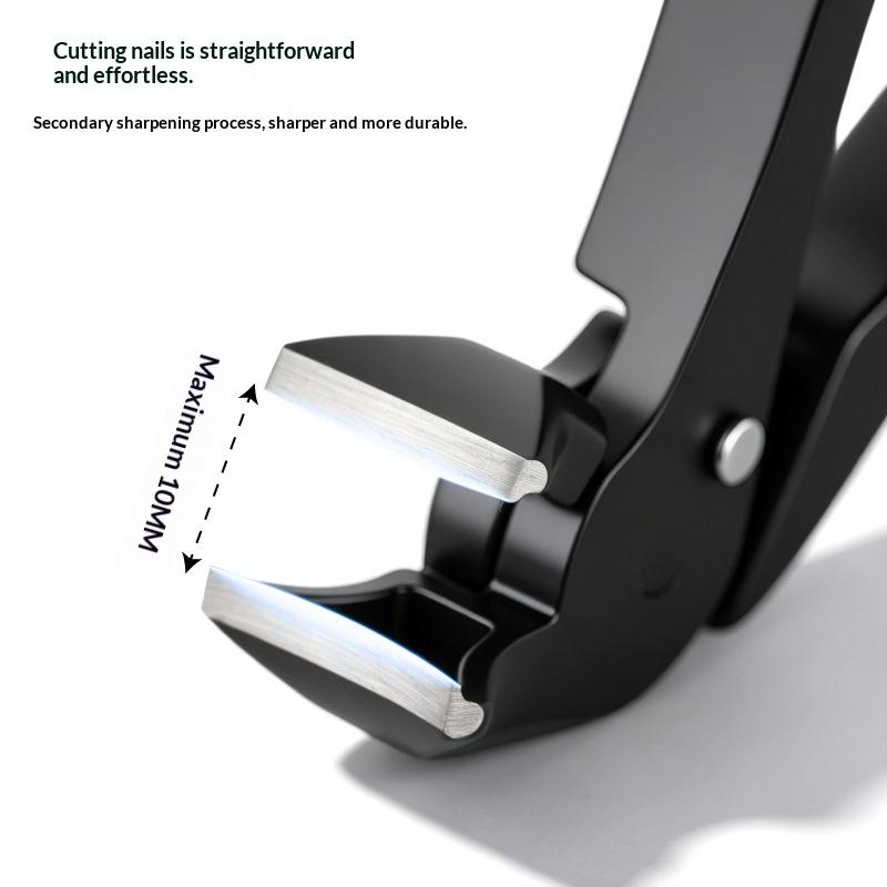 Stainless Steel Anti-Splash Curved Elbow Nail Clipper Ergonomic Handle Heavy Duty for Adult Toenail Fingernail Trimming