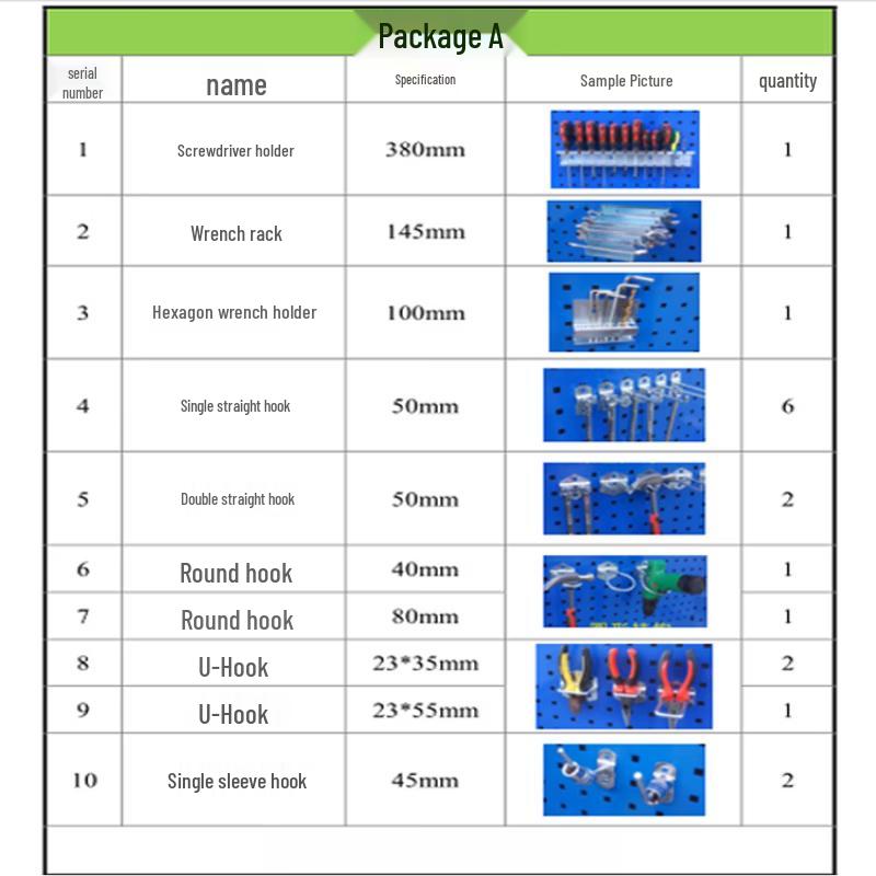 

Jun Ding Ying 18-Piece Tool Pegboard Hooks Set