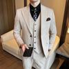 Men's Slim Fit Two-Button Peak Lapel Three-Piece Suit