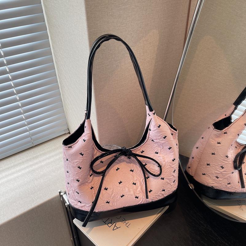 Korean Style Bow Underarm Handbag - 2025 Fashionable Women's Casual Shoulder Bag