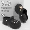 Women's Summer Thick-Soled Height-Increasing Perforated Beach Shoes – Lightweight EVA Material for Comfort and Durability.