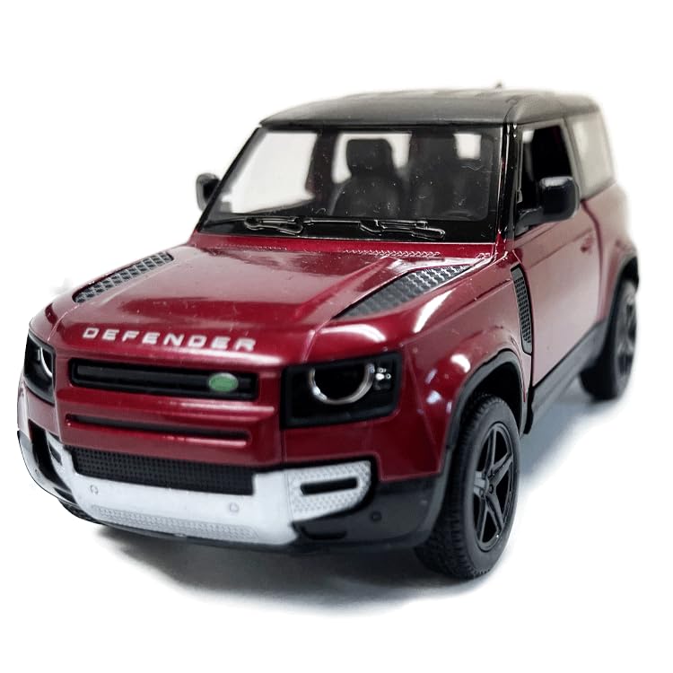 Land Rover Defender 90 Red KINSMART Diecast Car 136 Pull-Back