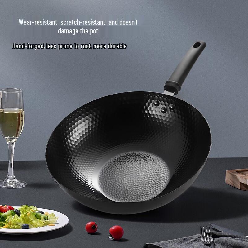 Traditional Hand-Forged Iron Wok