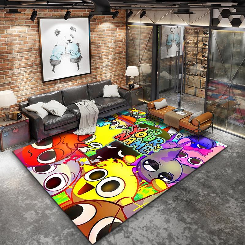 Colorful Creatures Custom Name Carpet Rug For Living Room Bedroom Home Sofa Decoration Kids Play Nonslip Floor Mat