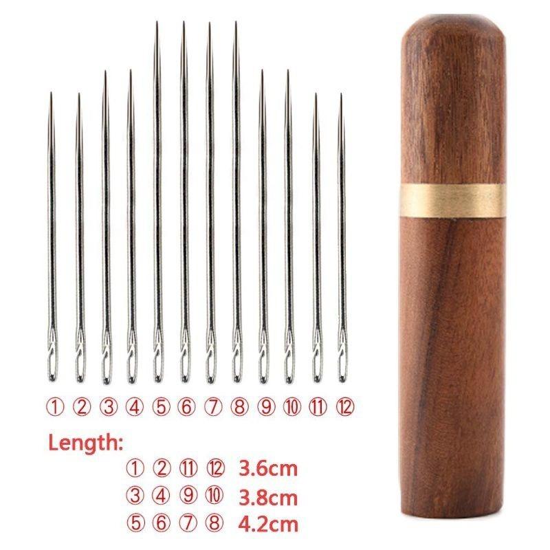 12Pcs/set Stainless Steel Needle for Sewing Household Threading Apparel Manual DIY Jewerly Beading Needles Big Hole Blind Needle