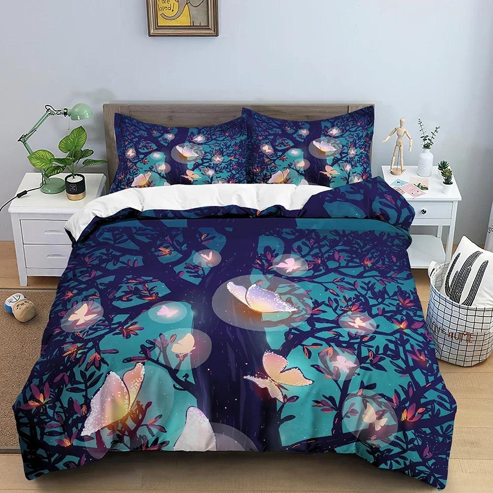 Dolphin Deep Sea Ložní souprava Motýl Houba Povlak na přikrývku 3D Queen Twin King Povlaky na přikrývku Prošívaná přikrývka Domácí textil