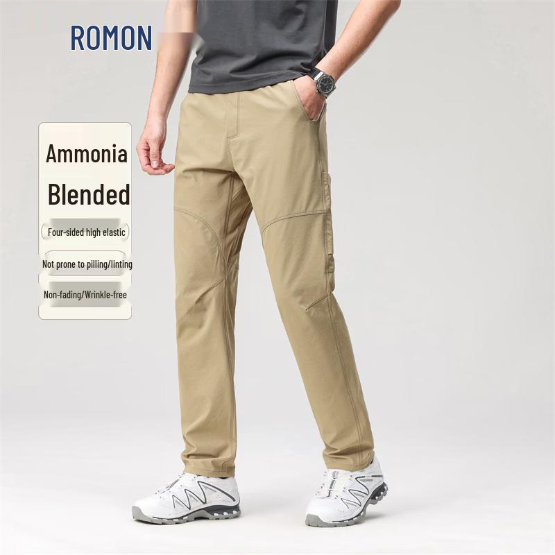 ROMON Men s Loose Straight Leg Casual Pants L