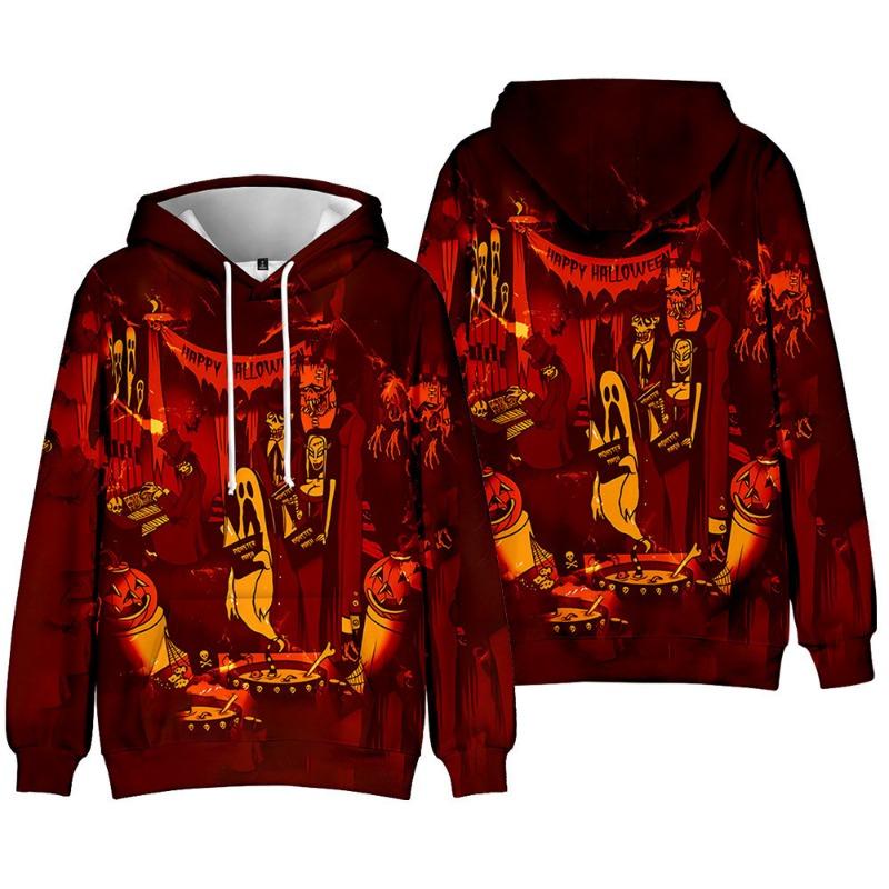 

Осень-зима с длинными рукавами, толстовка с капюшоном и принтом черепа и головы тыквы на Хэллоуин, 3D-принт, модная повседневная свободная толстовка с капюшоном и свитшотами для женщин 5XL