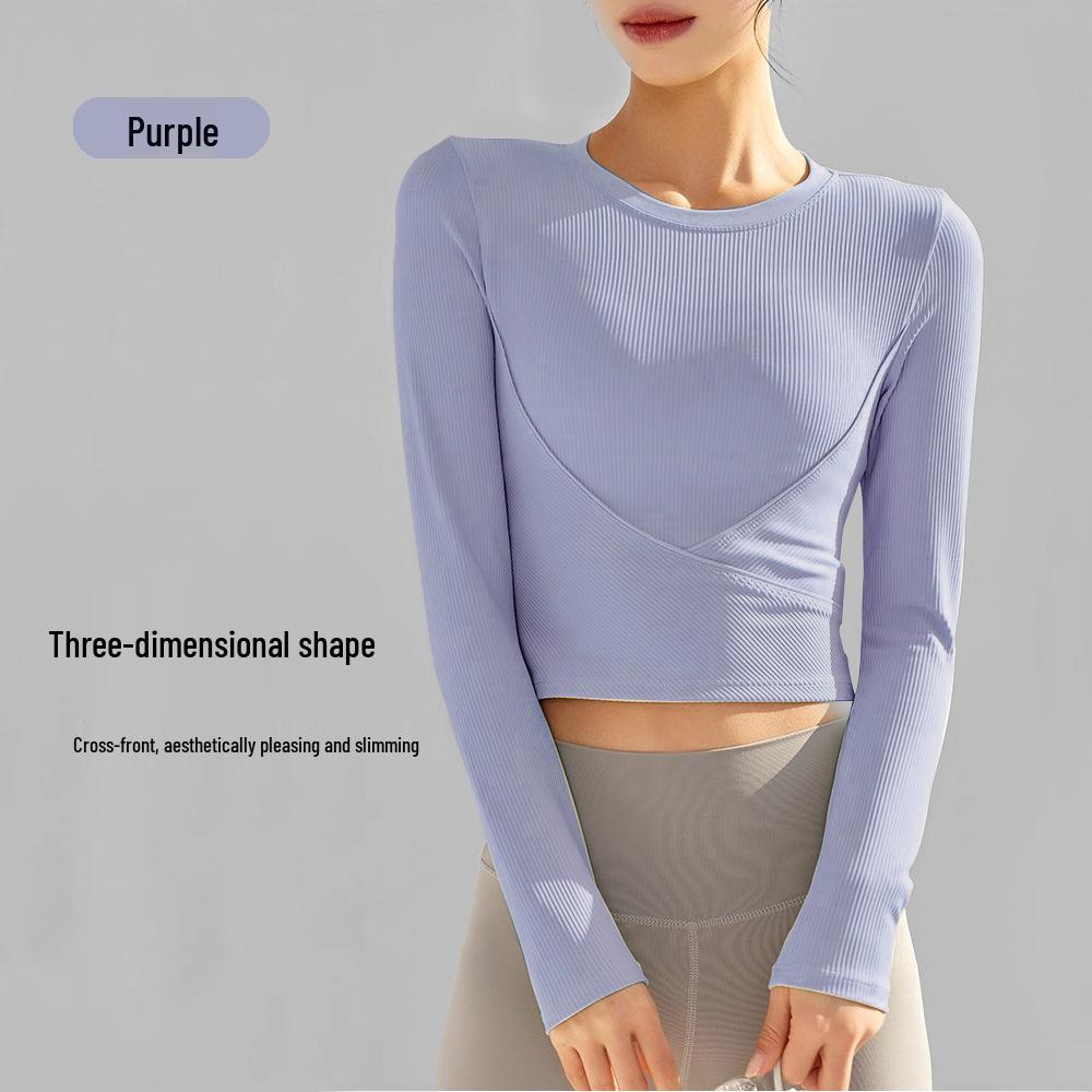 

Women s Long Sleeve Yoga Wear - Spring & Autumn Running, Pilates, Fitness Top CX503 Medium фіолетовий