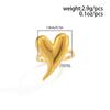 IngeSight.Z Minimalism Y2K Smooth Pointed Love Heart Open Ring for Women Stylish Gold Color Irregular Finger Ring Couple Jewelry