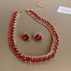 Vintage Crystal Necklace Retro Rhinestone Choker Necklace Necklace Earrings Set  Valentine's Day
