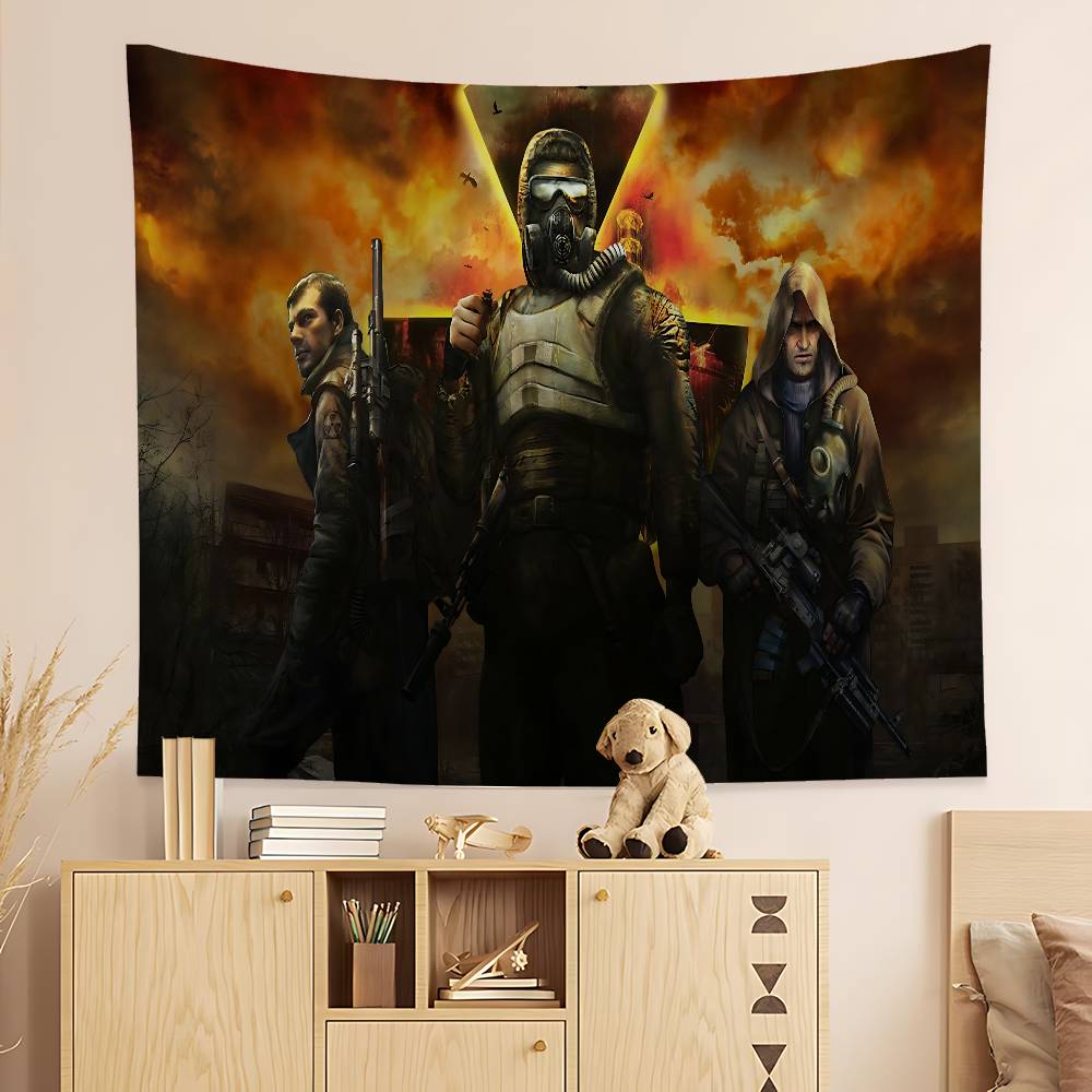 Horror Game SStalker Cartoon Tapestry Art Science Fiction Room Home Decor Wall Hanging Sheets