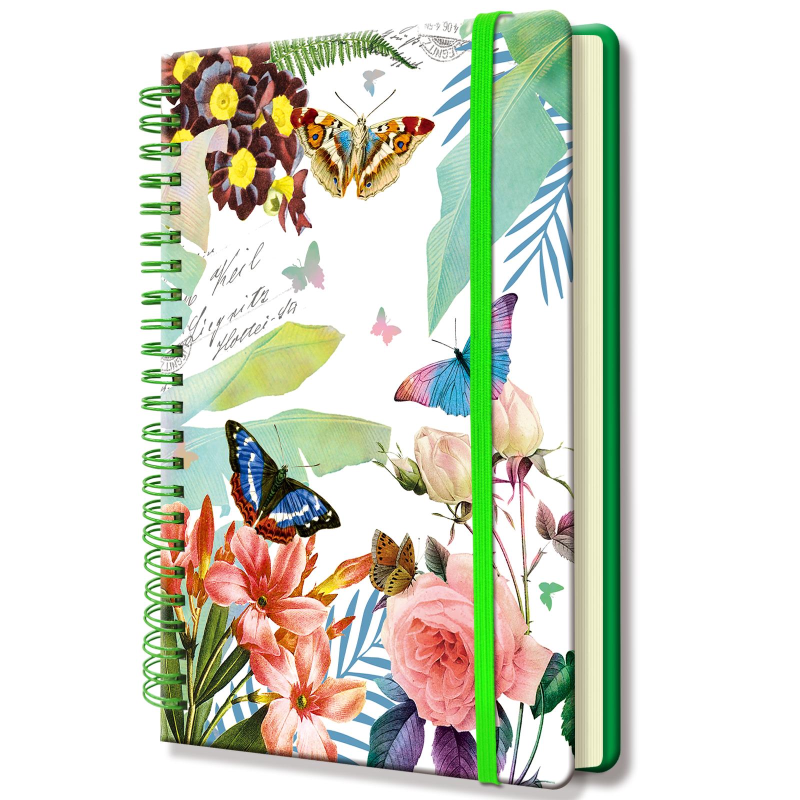 A5 Hardcover Spiral Notebooks Journal for logo Spiral Notebooks for Students (Green,160 Pages)