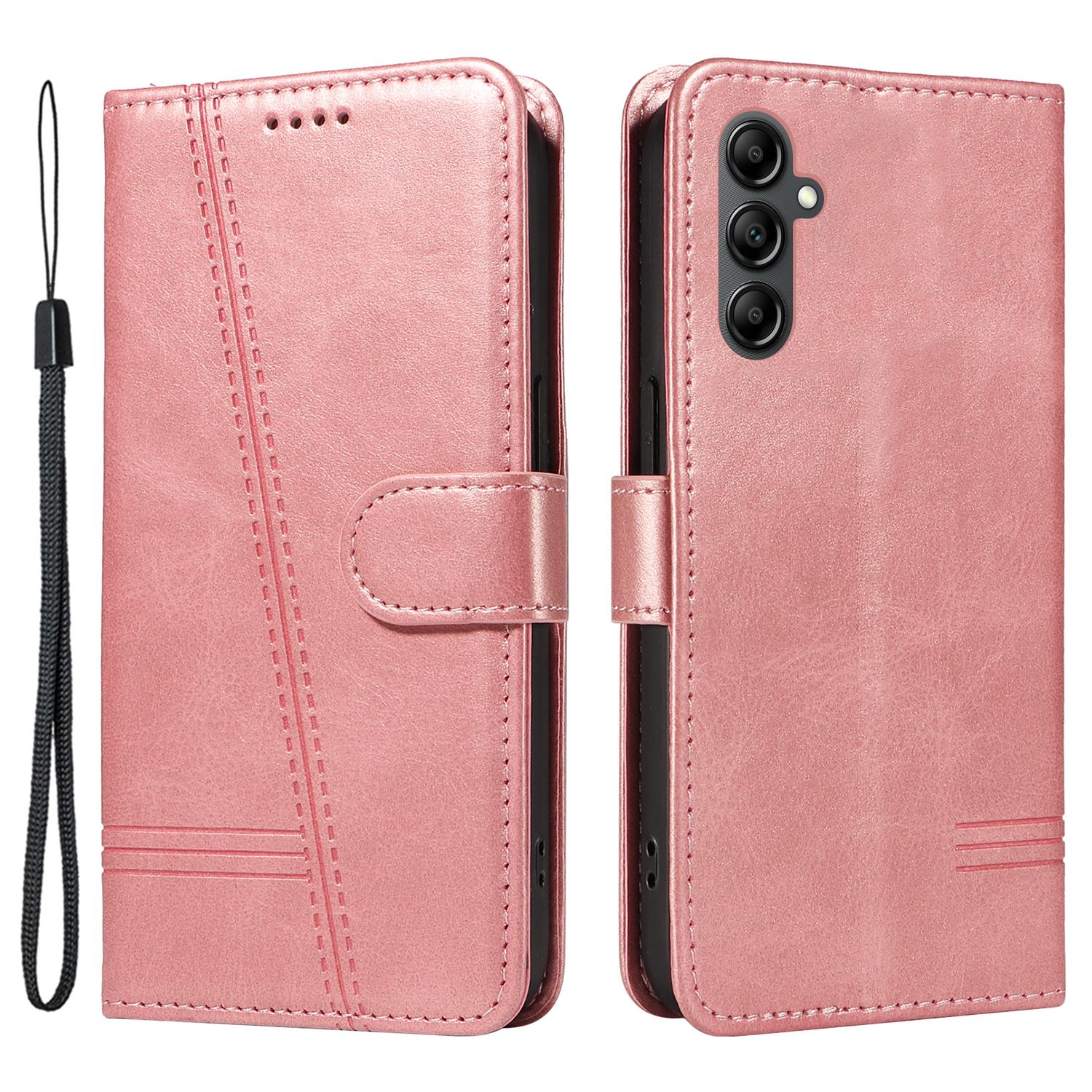 

Чехол-кошелек из кожи для Samsung Galaxy A35 5G, противоударный чехол для телефона Rose Gold