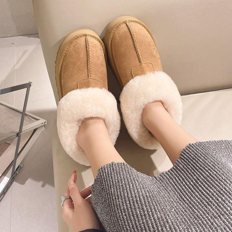 

Popular fashion snow boots for women s outer wear 2024 winter new thick-soled heightened piled thickened warm wool cotton shoes 40