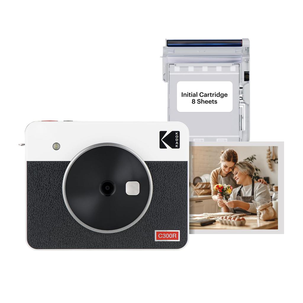 Kodak Mini Shot 3 Retro 4PASS Instant Camera Photo Printer x Camera Body 8 White 2-in-1 & (7.6cm 7.6cm) + Sheets,