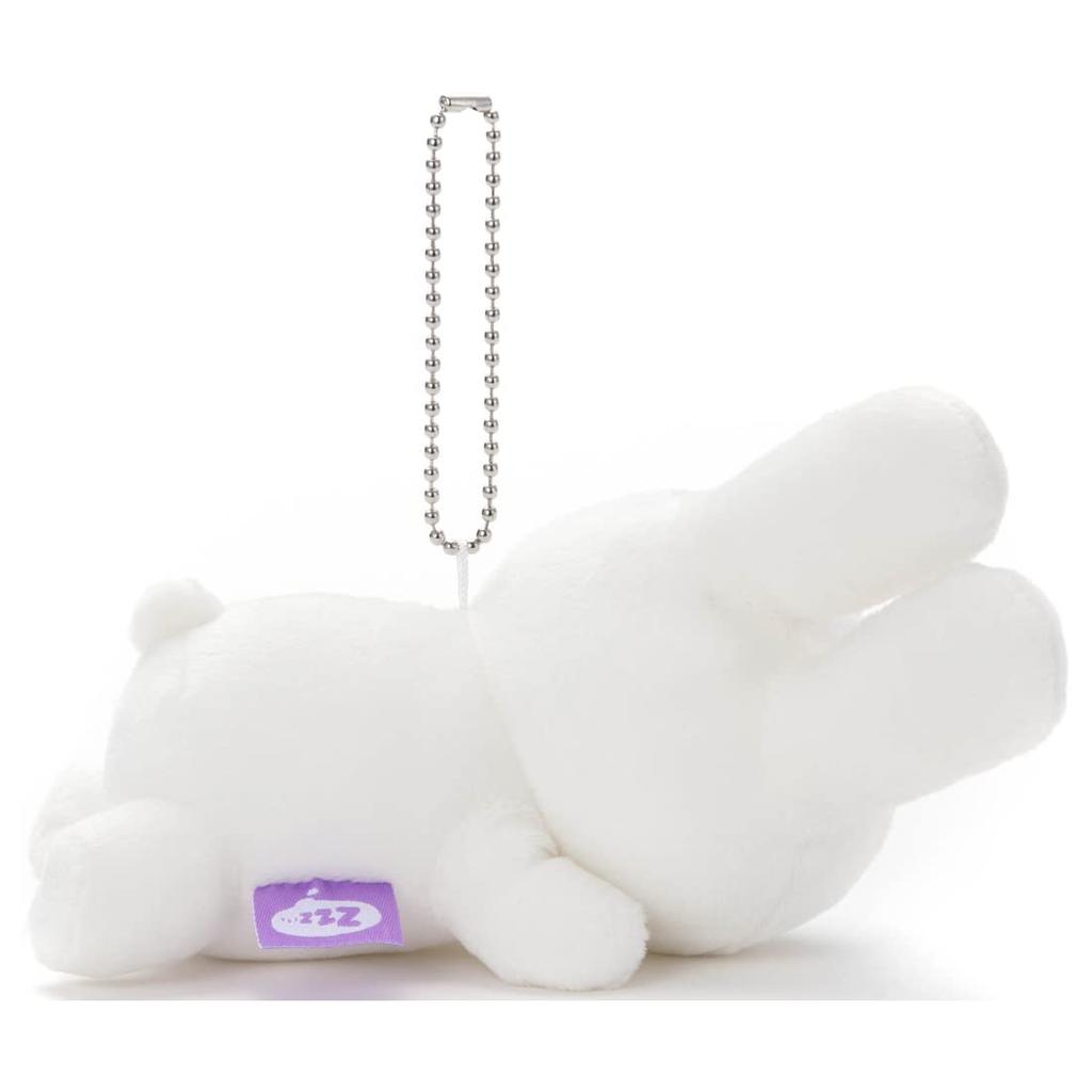 Bruna Sleeping Friend Ball Chain Mascot Rabbit Width 14cm (White) approx.