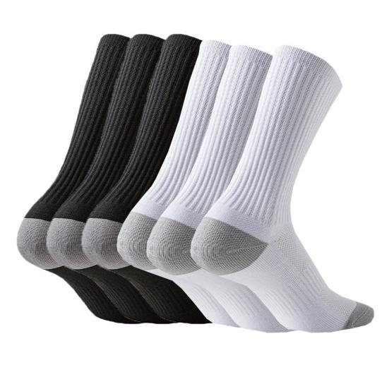 5 Pairs Men's Cotton Crew Sock Moisture Wicking Athletic Performance Socks Soft Breathable Running Socks for Daily Wear Exercise