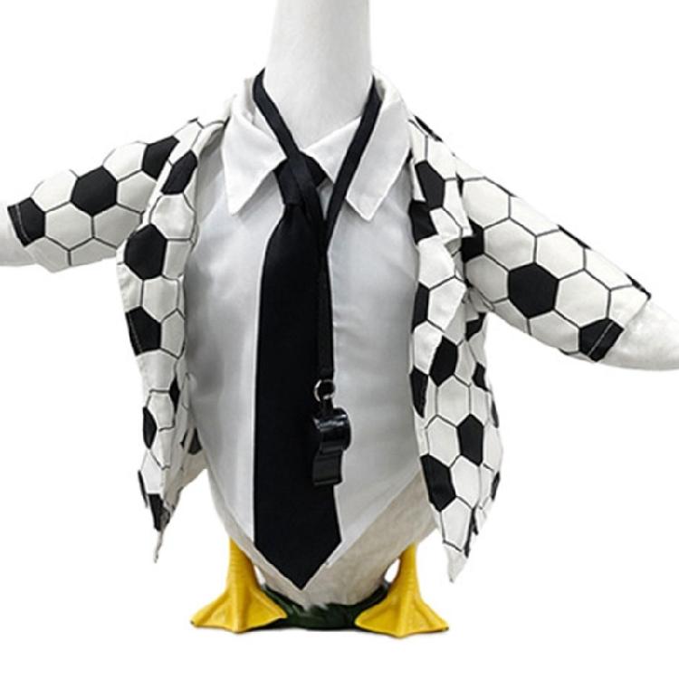 Playfulness Lawn Geese Figure Wearing Stylish Outfit Available In Leopards And Cows Pattern For Outdoor Display