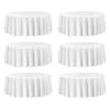 White Round Tablecloths 6 Pack, 120 Inches In Diameter, Stain- & Wrinkle- Resistant, Machine Washable Table Clothes, Polyester Fabric Table Covers for