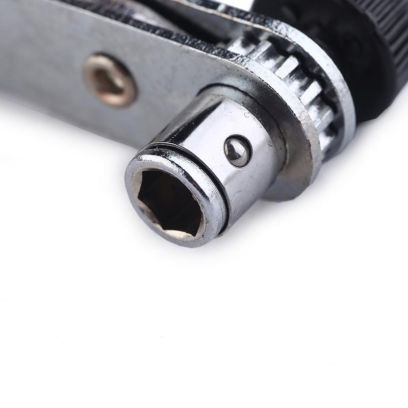Compact 1/4" Dual-use Right Angle Mini Ratchet Wrench with Socket Bits
