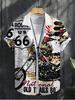 Printed Design - Not Textured] 2026 Summer New Arrival Men's Plus Size Shirt, Men's Casual Short Sleeve Beach Shirt, Route 66 Vintage Poster with