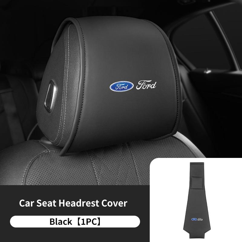Leather Car Seat Headrest Protect Pad Pillow Cover Accessories For Ford Fiesta Ranger Mondeo Escape Ecosport Fusion Explorer
