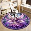 1pc Fantasy Fairy Stained Glass Circular Rug - Home Decor, Office Round Mat, Outdoor Gift ItemRA1519