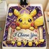 Pikachu flanelės pledo printas, šiltas ir minkštas sofai, lovai, kėdei, puikiai tinka kelionėms, piknikui -HE51
